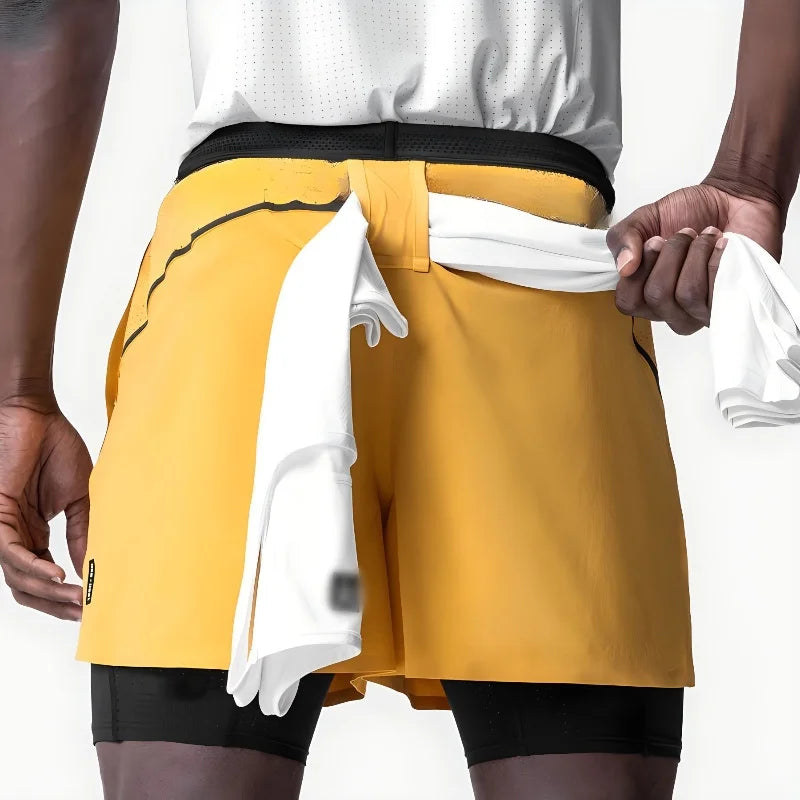 2 in 1 Double-Deck Quick Dry Men Sport Shorts