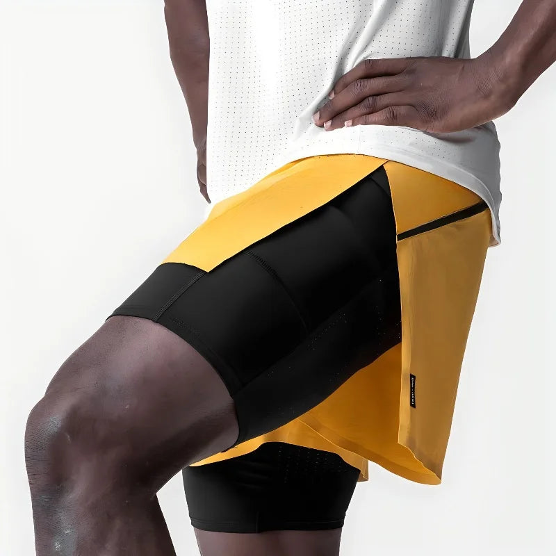 2 in 1 Double-Deck Quick Dry Men Sport Shorts