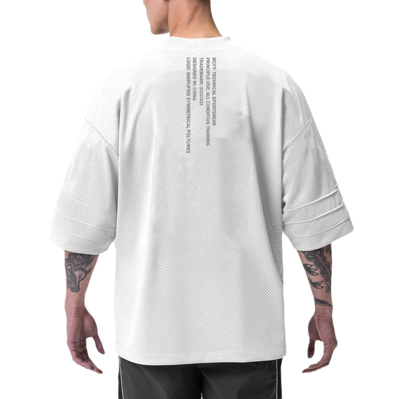 Oversized Mesh Quick Dry Workout T-Shirt