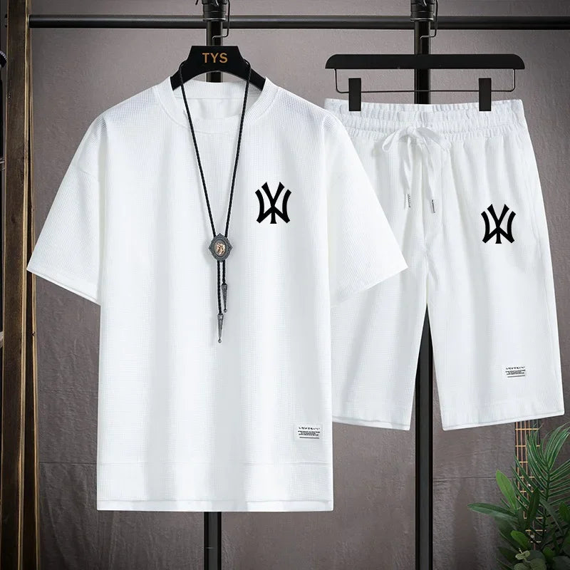 Men's Fashion Short-Sleeved T-Shirt & Breathable Shorts Set
