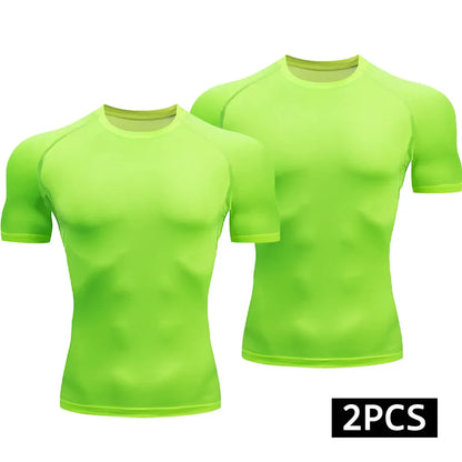 Men’s 2-Piece Compression Quick Dry Athletic T-Shirt