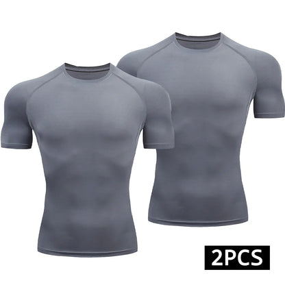 Men’s 2-Piece Compression Quick Dry Athletic T-Shirt