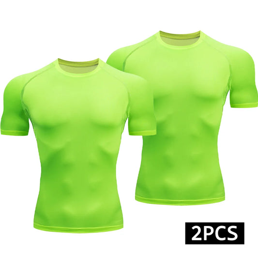 Men’s 2-Piece Compression Quick Dry Athletic T-Shirt