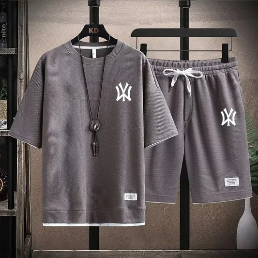Men's Fashion Short-Sleeved T-Shirt & Breathable Shorts Set
