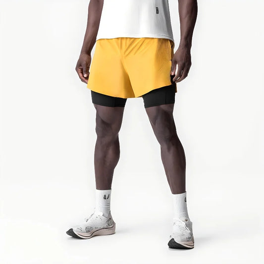 2 in 1 Double-Deck Quick Dry Men Sport Shorts